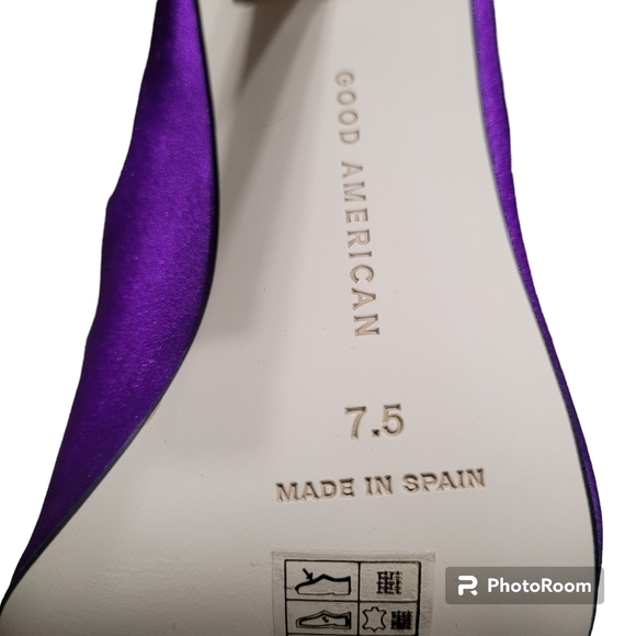 Good American Purple Neoprene Pointed Toe Mid Calf Boots Women's Size 7.5 - Picture 5 of 8